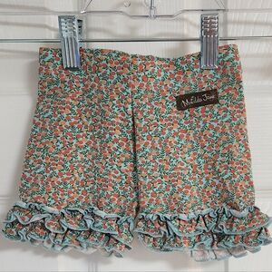 Matilda Jane Floral Kids Shorts - Orange and Green